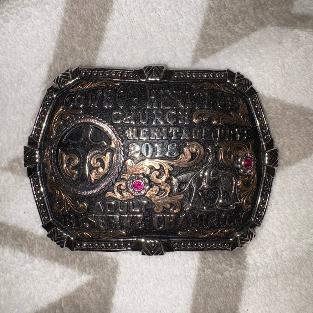 Men's Western Rodeo Buckle - Silver and Gold